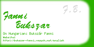 fanni bukszar business card